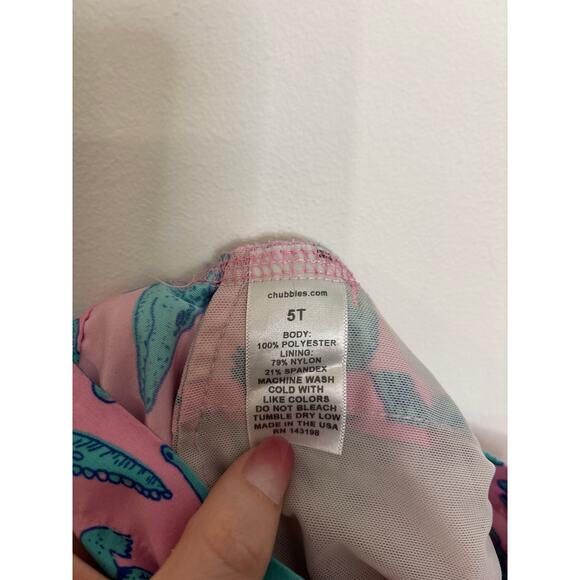 Chubbies Swim Trunks Boys Size 5T The Lil Glades Pink Alligator Print Shorts - Picture 4 of 4